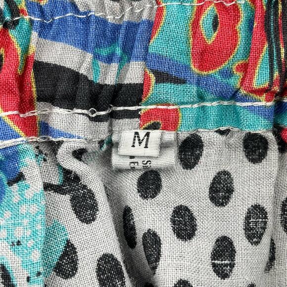 Floral Linen Pull On True Harem Pants Womens Size Medium With Pockets - Picture 4 of 4